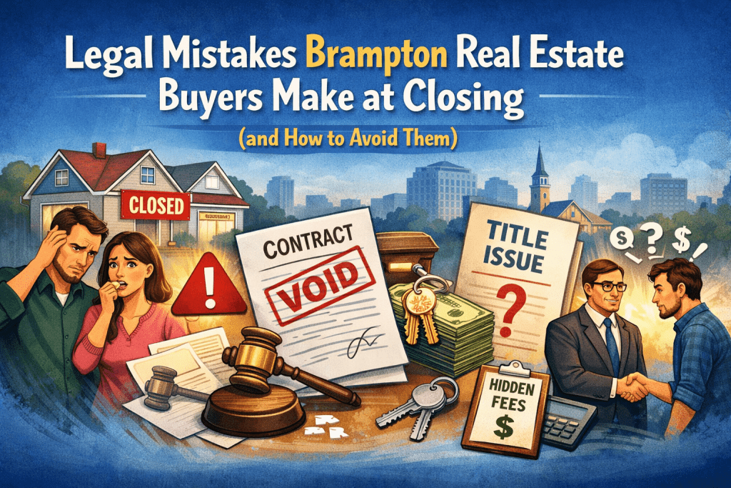 Legal Mistakes Brampton Real Estate Buyers Make at Closing (and How to Avoid Them) Legal Mistakes Brampton Real Estate Buyers Make